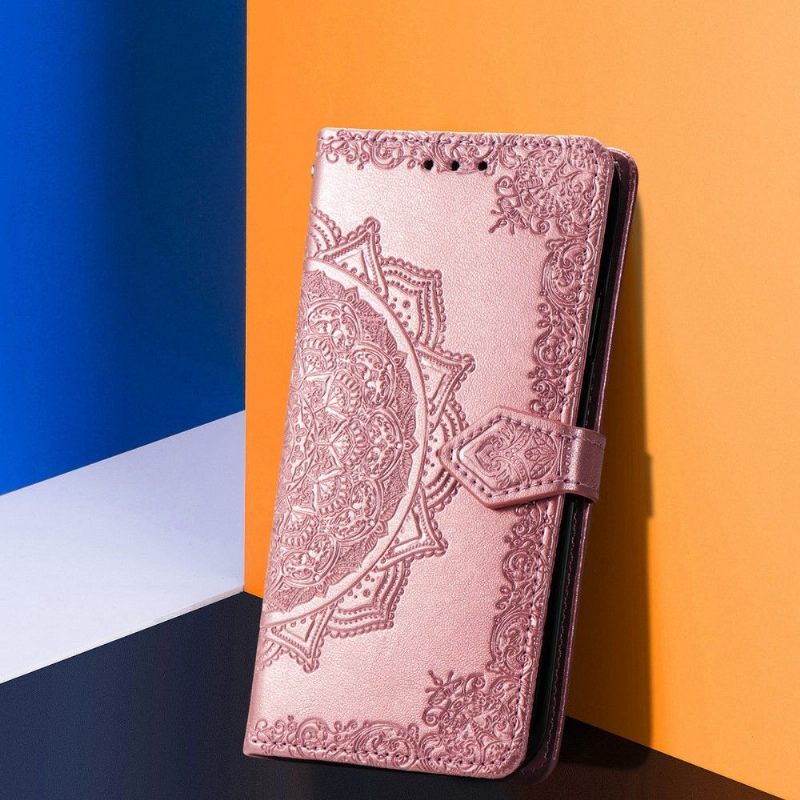 Κάλυμμα Oppo Find X3 Pro Mandala Relief Faux Leather