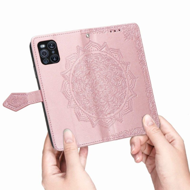 Κάλυμμα Oppo Find X3 Pro Mandala Relief Faux Leather