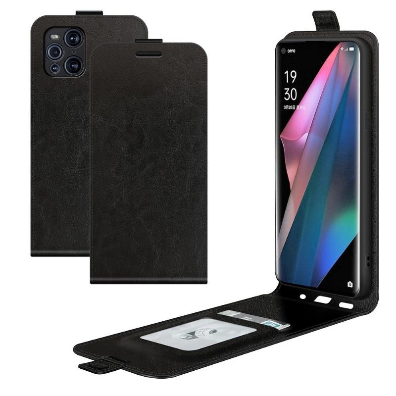 Κάλυμμα Oppo Find X3 Pro Θήκη Flip Faux Leather Vertical