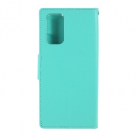 Κάλυμμα Samsung Galaxy Note 20 Bravo Series Faux Leather - Cyan