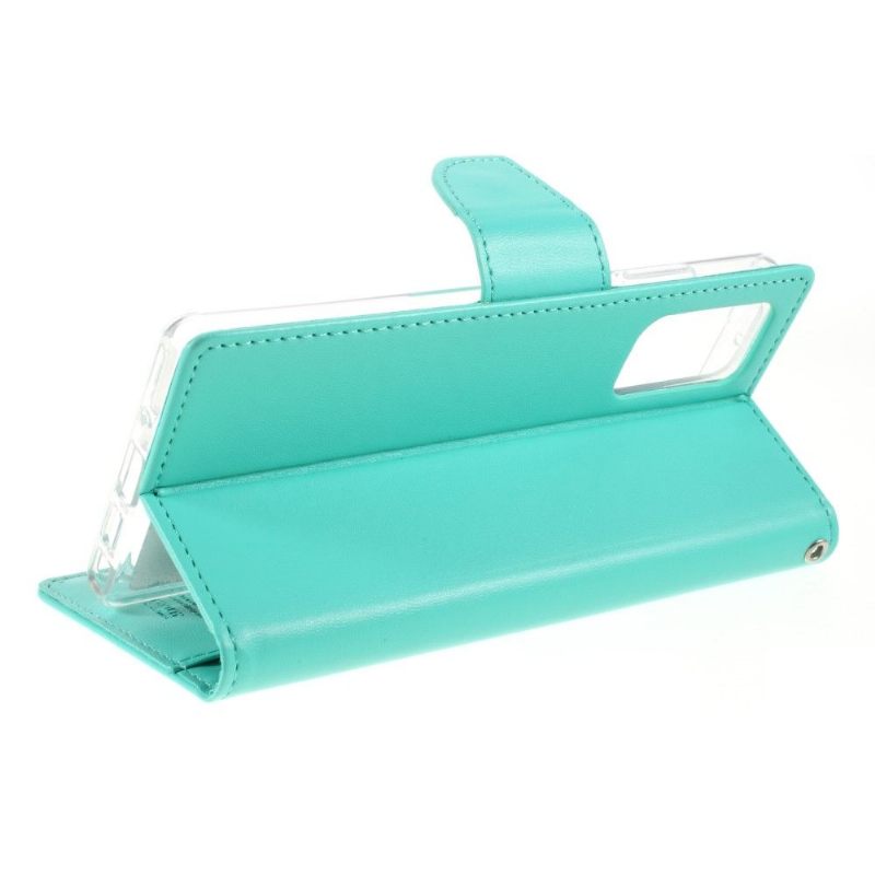 Κάλυμμα Samsung Galaxy Note 20 Bravo Series Faux Leather - Cyan