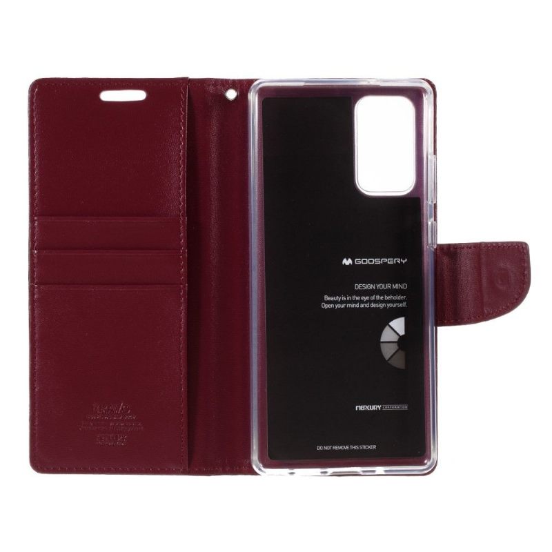 Κάλυμμα Samsung Galaxy Note 20 Bravo Series Imitation Leather - Wine Red