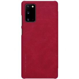 Κάλυμμα Samsung Galaxy Note 20 Qin Leather Effect - Κόκκινο