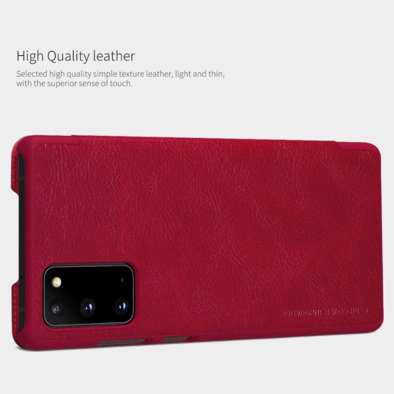 Κάλυμμα Samsung Galaxy Note 20 Qin Leather Effect - Κόκκινο