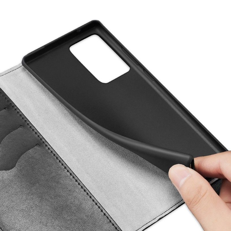 Κάλυμμα Samsung Galaxy Note 20 Serie Kado Faux Leather - Μαύρο