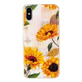 Θήκη iPhone X / XS Fluorescent Sunflower Vintage