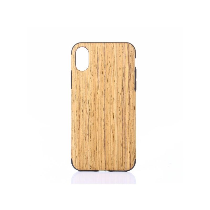 Θήκη iPhone X / XS Premium Wood Effect - Ανοιχτό Καφέ