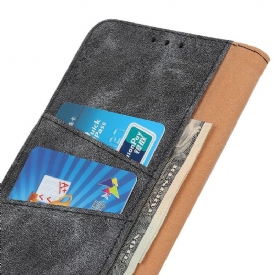 Θήκη Flip Oppo Reno 4 5G Edouard Faux Leather Vintage - Μαύρο