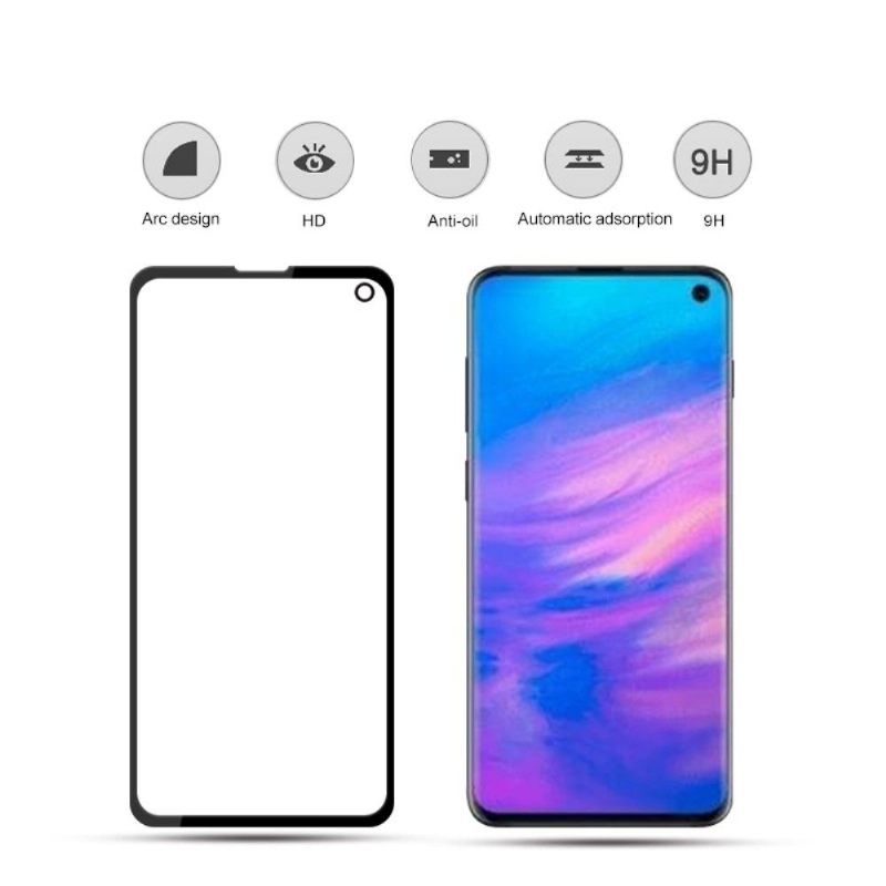 Samsung Galaxy S10E - Full Size Tempered Glass Screen Protector - Μαύρο