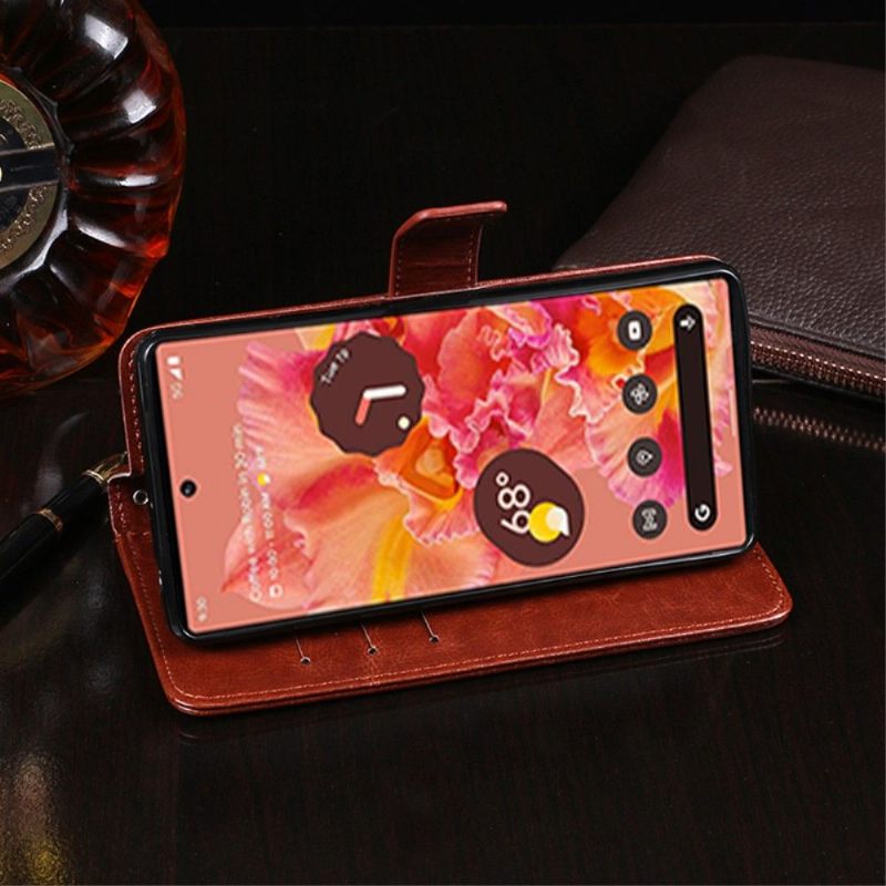 δερματινη θηκη Google Pixel 6 Pro Θήκη Flip Idewei Folio Leather Effect