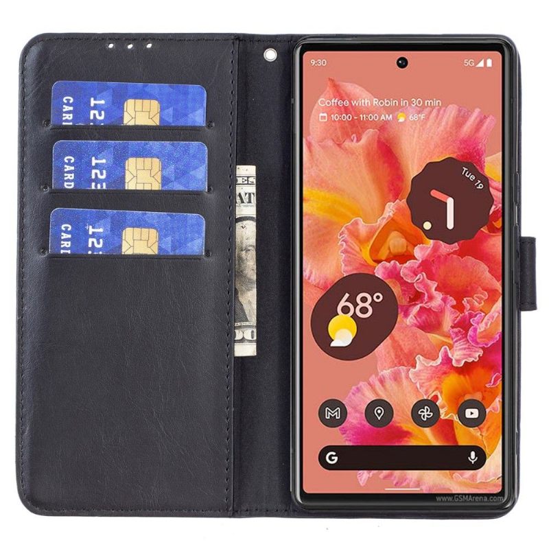 δερματινη θηκη Google Pixel 6 Pro Θήκη Flip Retro Faux Leather Folio