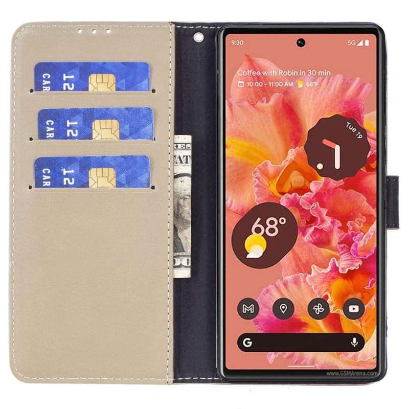 δερματινη θηκη Google Pixel 6 Pro Θήκη Flip Retro Faux Leather Folio