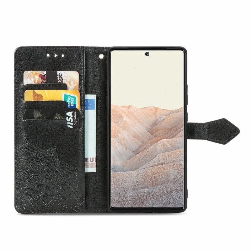 Κάλυμμα Google Pixel 6 Pro Mandala Relief Faux Leather