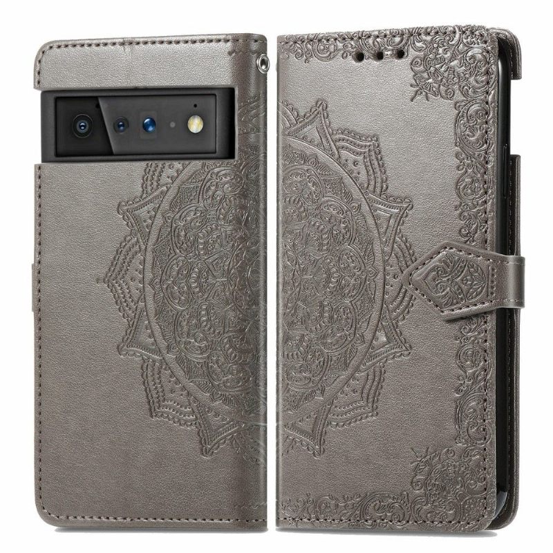 Κάλυμμα Google Pixel 6 Pro Mandala Relief Faux Leather