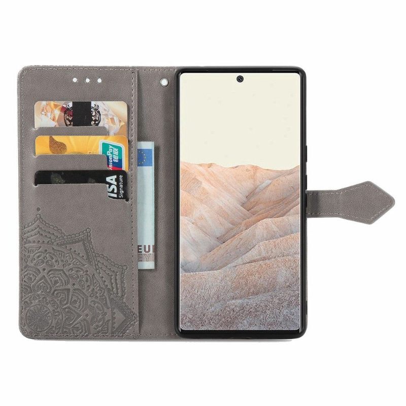 Κάλυμμα Google Pixel 6 Pro Mandala Relief Faux Leather