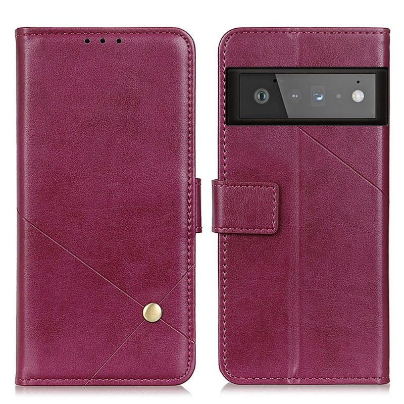 Θήκη Flip Google Pixel 6 Pro δερματινη θηκη Faux Leather Flap Με Πριτσίνι