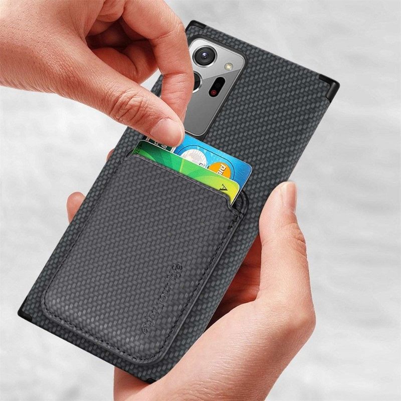 Θήκη Samsung Galaxy Note 20 Ultra Κάτοχος Μαγνητικής Κάρτας Carbon Fiber