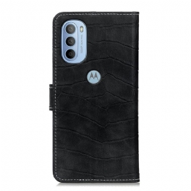 Κάλυμμα Motorola Moto G31 / Moto G41 Ραφή Croco Look