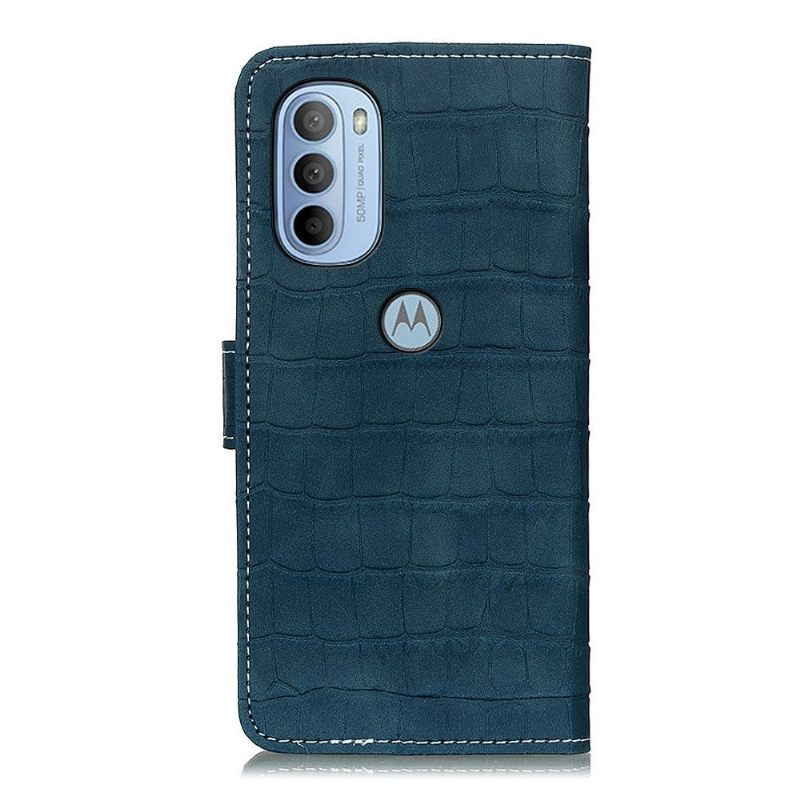 Κάλυμμα Motorola Moto G31 / Moto G41 Ραφή Croco Look