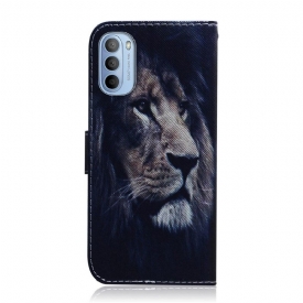 Θήκη Flip Motorola Moto G31 / Moto G41 Lion Pattern