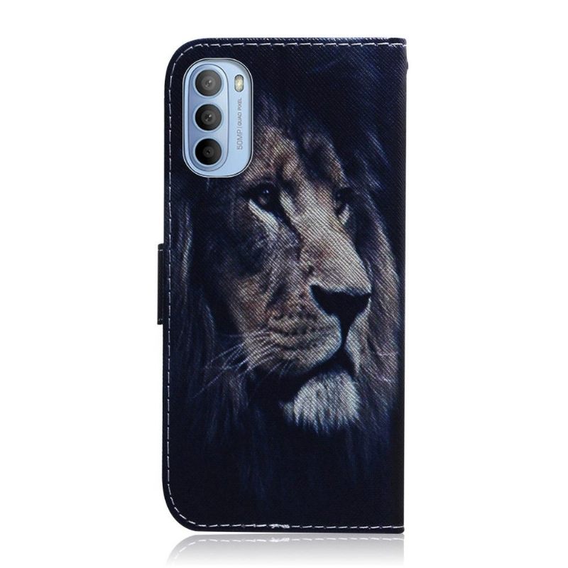 Θήκη Flip Motorola Moto G31 / Moto G41 Lion Pattern