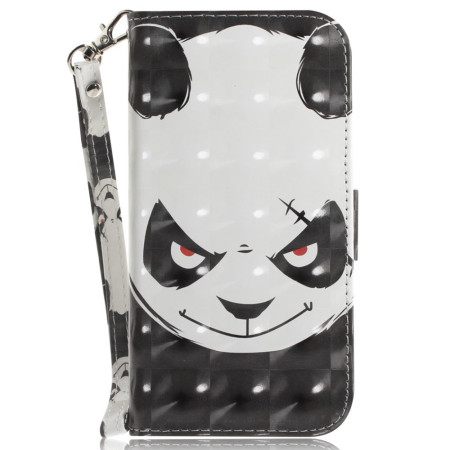 Δερματινη Θηκη Samsung Galaxy S24 Ultra 5g Angry Panda Με Λουράκι