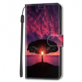 Δερματινη Θηκη Samsung Galaxy S24 Ultra 5g Black Tree And Sunset Strap