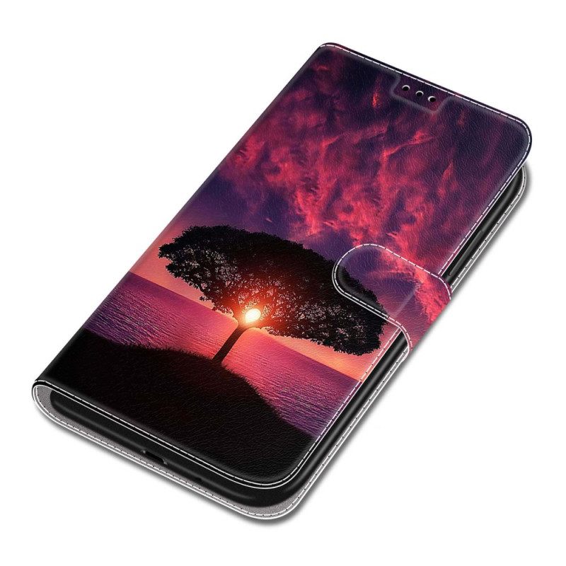 Δερματινη Θηκη Samsung Galaxy S24 Ultra 5g Black Tree And Sunset Strap