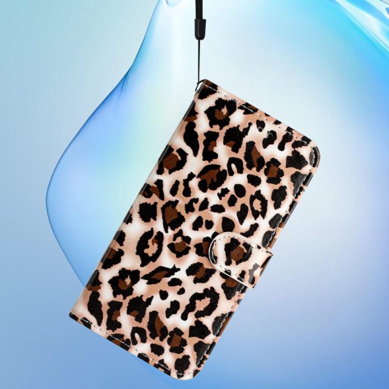 Δερματινη Θηκη Samsung Galaxy S24 Ultra 5g Leopard Print Strappy