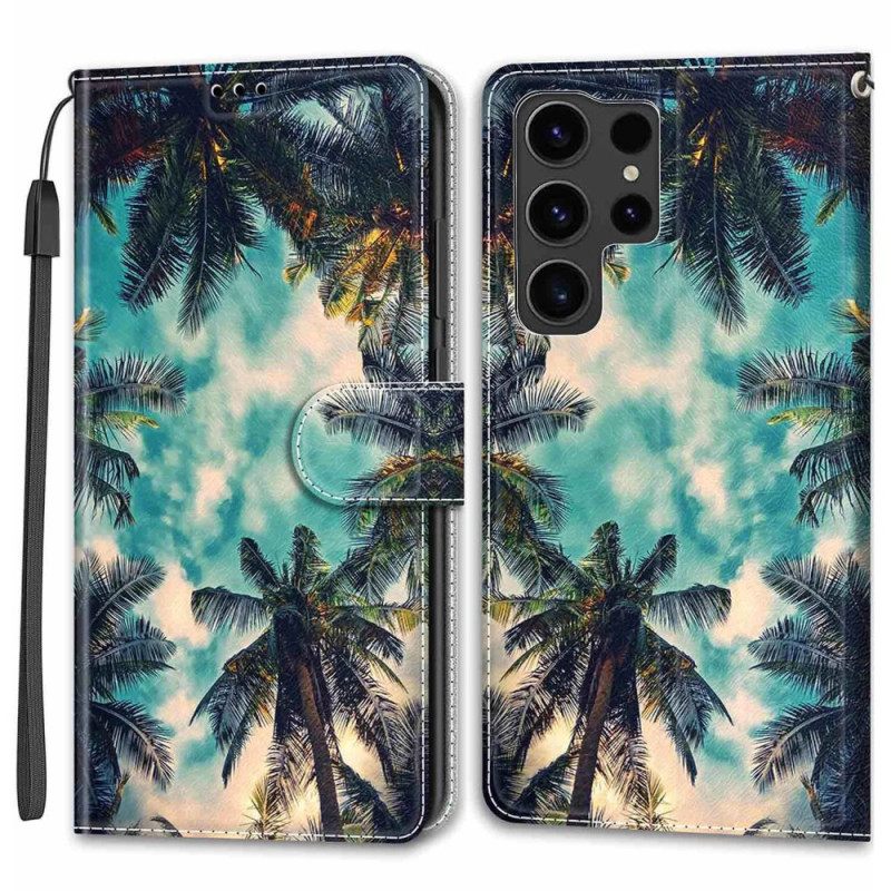 Δερματινη Θηκη Samsung Galaxy S24 Ultra 5g Strap Palms Σιλικόνης