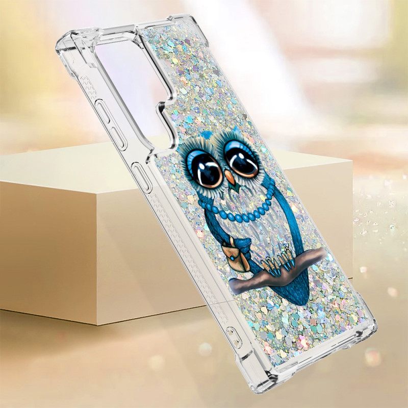 Κάλυμμα Samsung Galaxy S24 Ultra 5g Κουκουβάγια Glitter Σιλικόνης