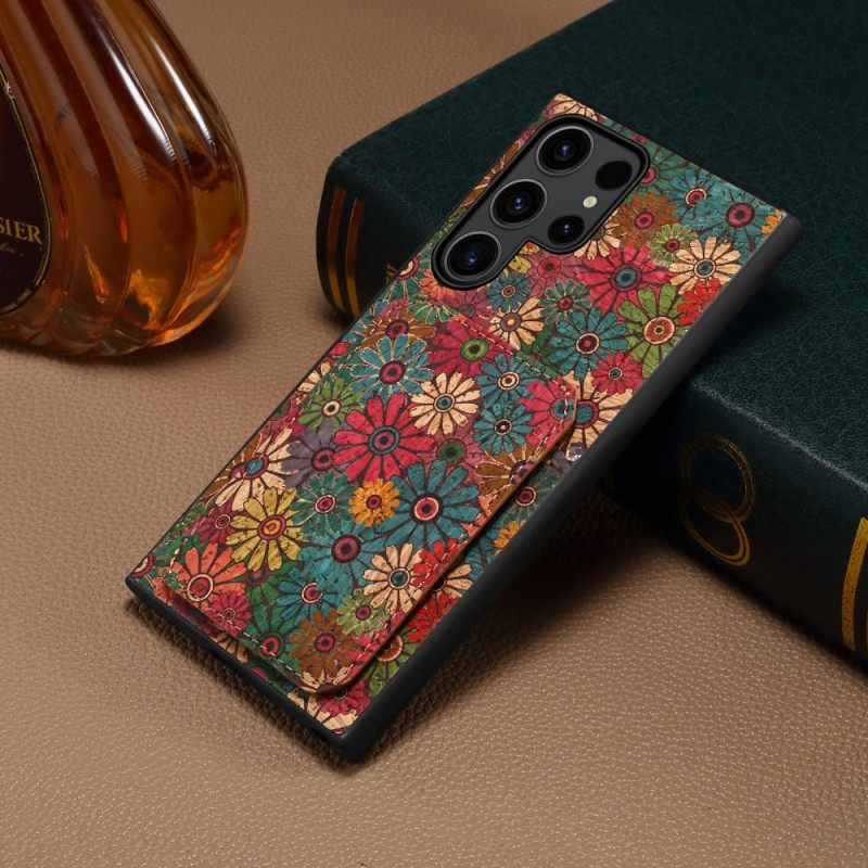 Κάλυμμα Samsung Galaxy S24 Ultra 5g Με Floral Card Holder