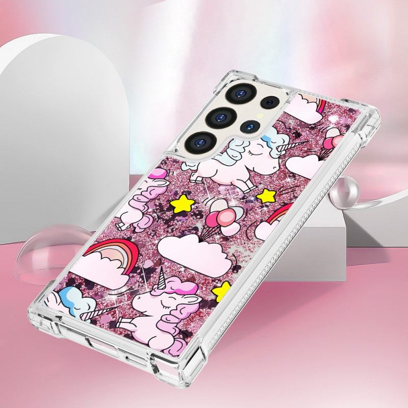 Κάλυμμα Samsung Galaxy S24 Ultra 5g Θήκες Κινητών Unicorn Glitter In The Clouds