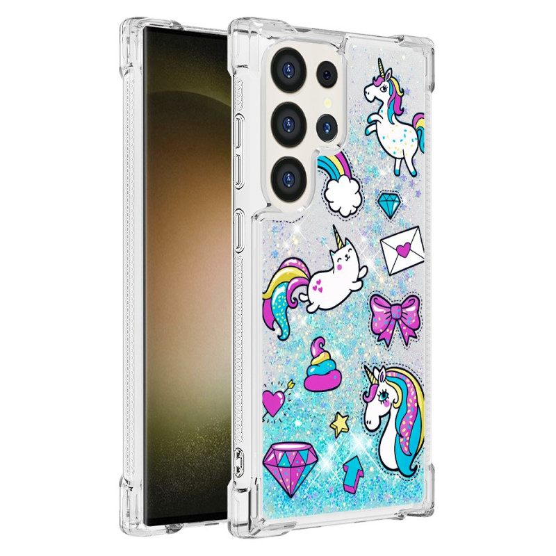 Κάλυμμα Samsung Galaxy S24 Ultra 5g Unicorn And Diamond Glitter