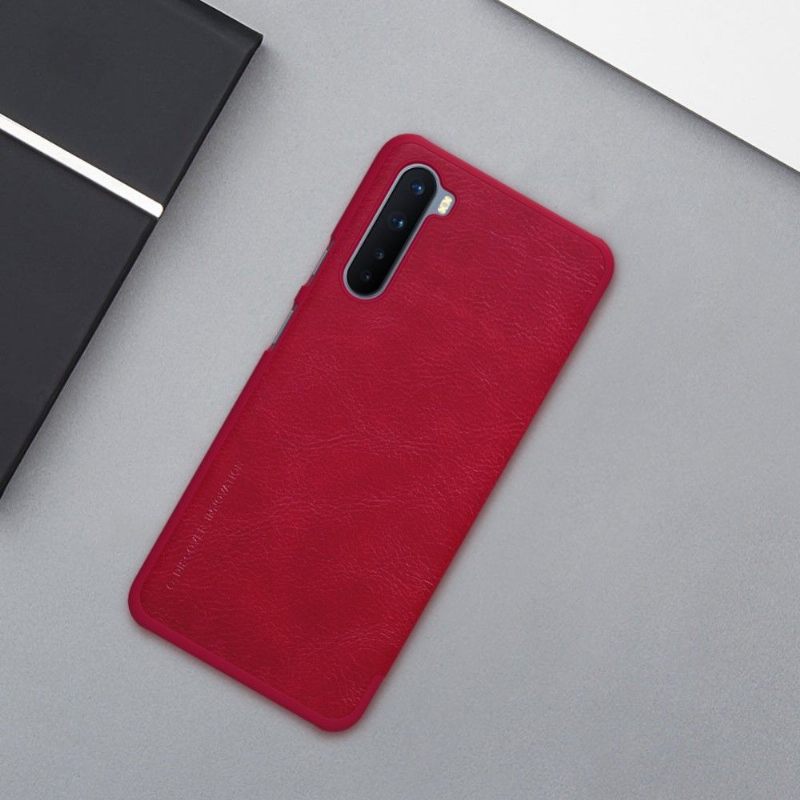 Κάλυμμα OnePlus Nord Qin Series Leather Effect - Κόκκινο