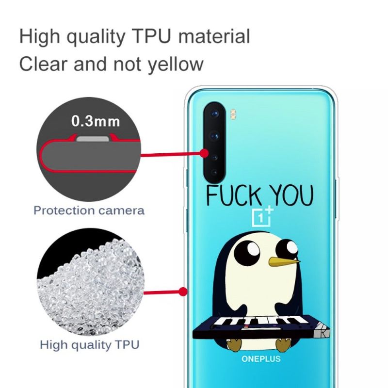 Θήκη OnePlus Nord Penguin Piano"fuck You"