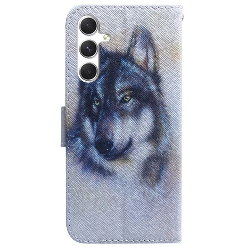 Δερματινη Θηκη Samsung Galaxy S24 Plus 5g Wolf Watercolor