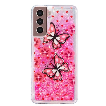 Κάλυμμα Samsung Galaxy S24 Plus 5g Red Butterflies Liquid Glitter