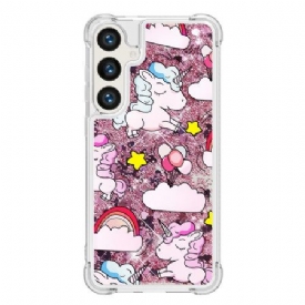 Κάλυμμα Samsung Galaxy S24 Plus 5g Θήκες Κινητών Unicorns And Clouds Liquid Glitter