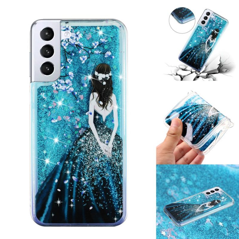 Κάλυμμα Samsung Galaxy S24 Plus 5g Υγρό Blue Girl Glitter