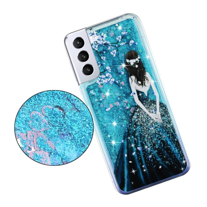 Κάλυμμα Samsung Galaxy S24 Plus 5g Υγρό Blue Girl Glitter