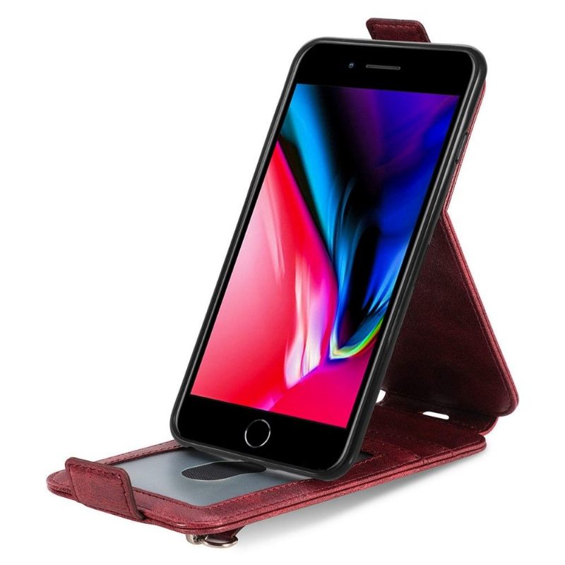 Κάλυμμα iPhone 8 Plus / 7 Plus Θήκη Flip Κάτοχος Κάρτας Κάθετου Πτερυγίου