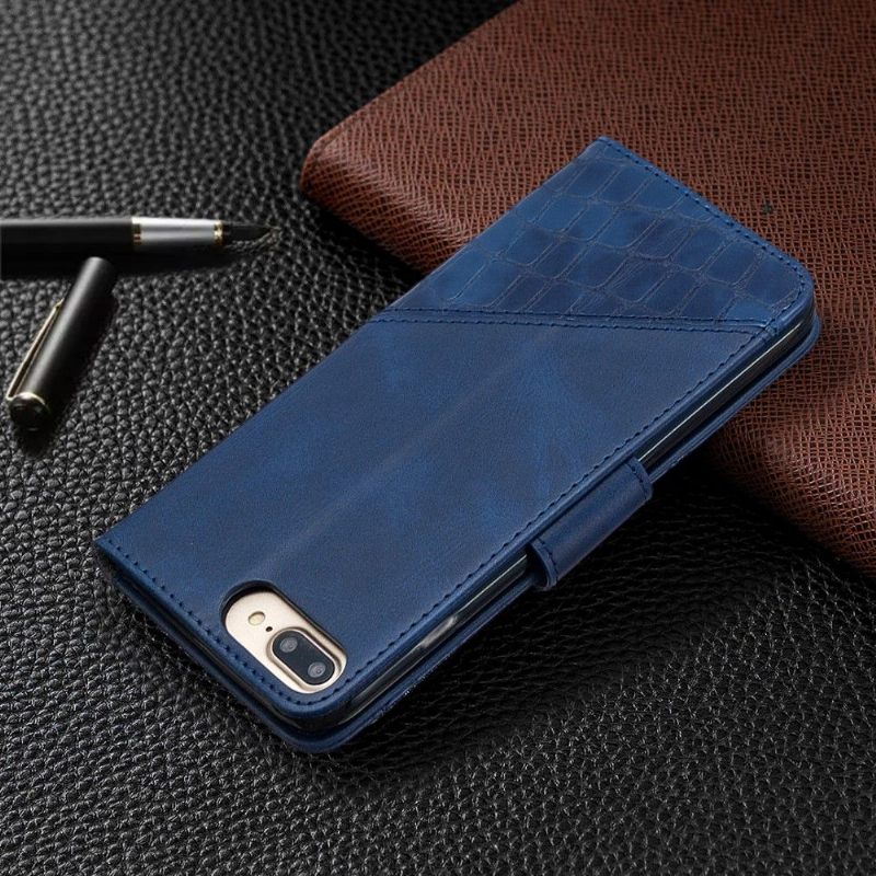 Θήκη Flip iPhone 8 Plus / 7 Plus Croc Aspect Leather Effect