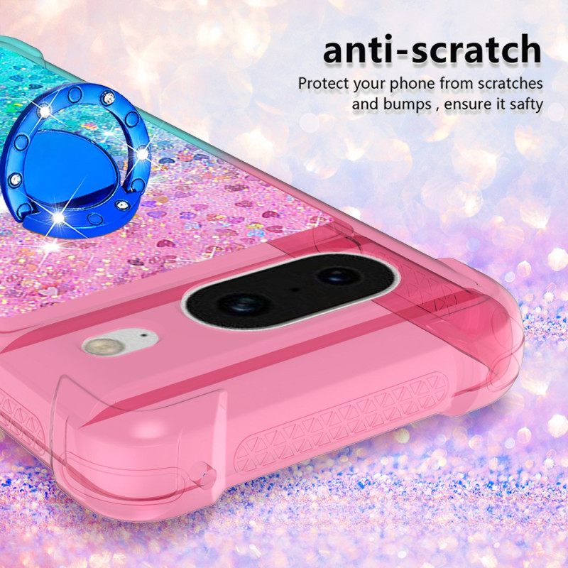 Κάλυμμα Google Pixel 8 Glitter Ring-holder