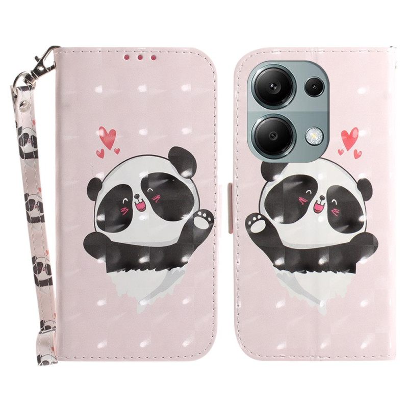 Δερματινη Θηκη Xiaomi Redmi Note 13 Pro 4g Panda Love With Strap