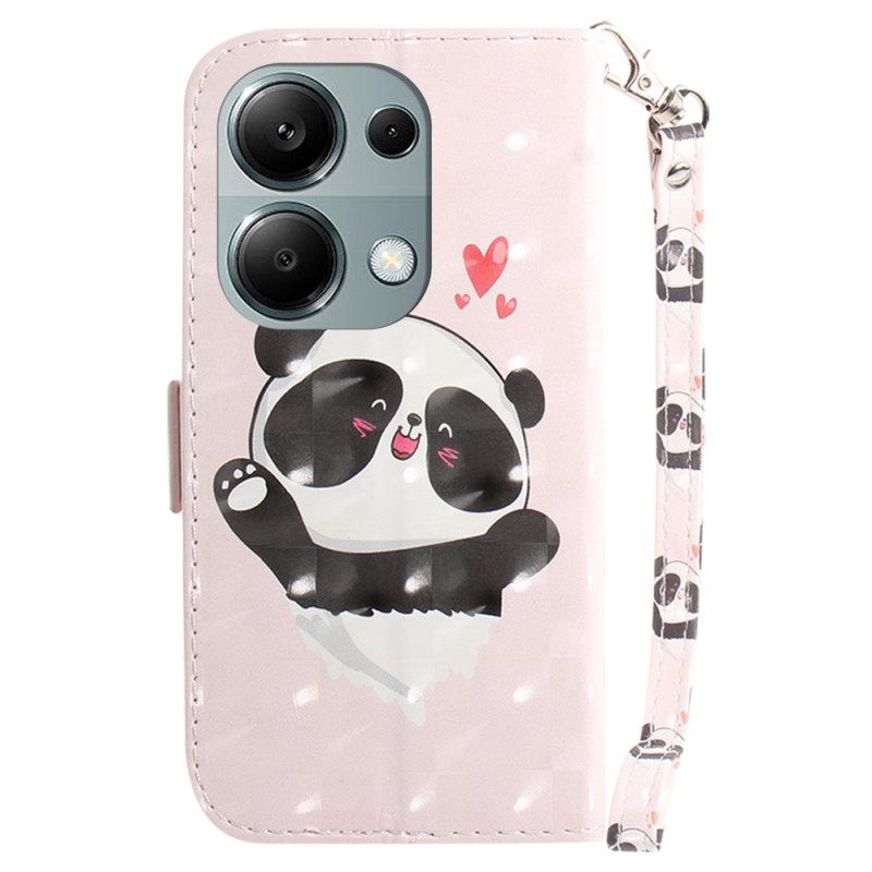 Δερματινη Θηκη Xiaomi Redmi Note 13 Pro 4g Panda Love With Strap