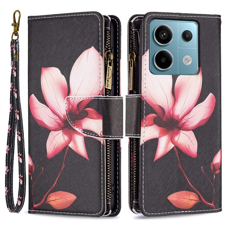 Δερματινη Θηκη Xiaomi Redmi Note 13 Pro 4g Πορτοφόλι Lotus Strap