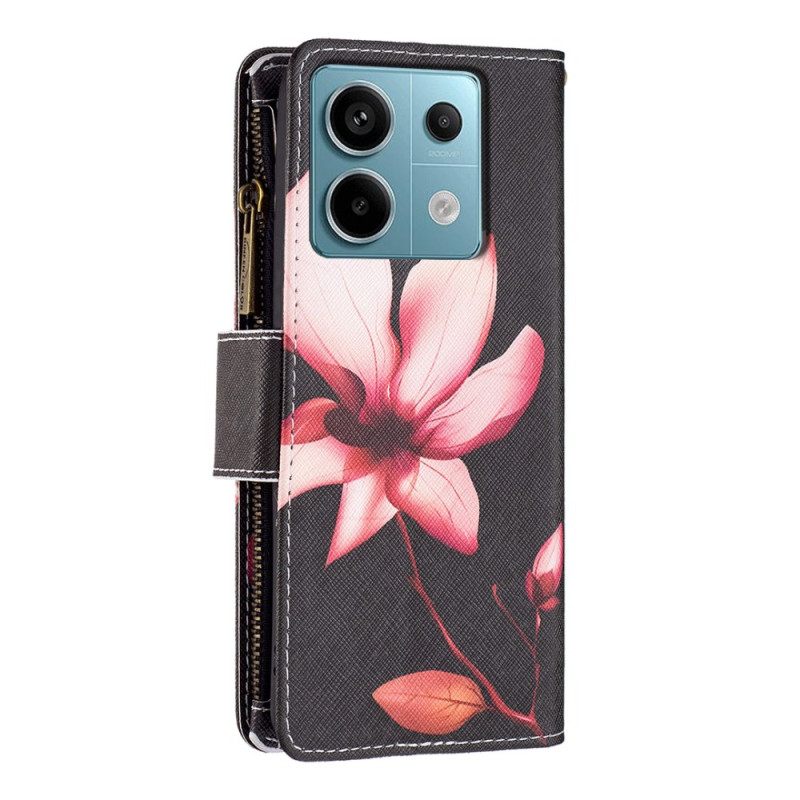 Δερματινη Θηκη Xiaomi Redmi Note 13 Pro 4g Πορτοφόλι Lotus Strap