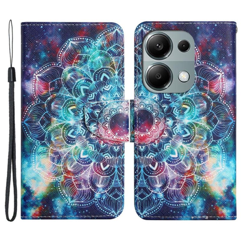 Δερματινη Θηκη Xiaomi Redmi Note 13 Pro 4g Starry Sky Και Lanyard Mandala