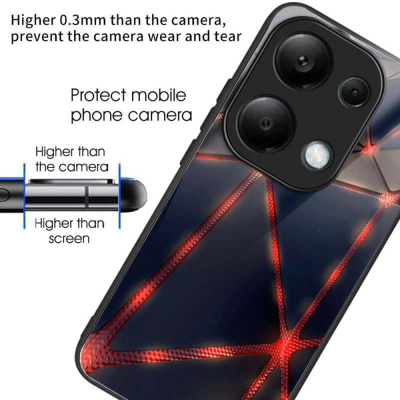 Κάλυμμα Xiaomi Redmi Note 13 Pro 4g Κόκκινα Τρίγωνα Από Σκληρυμένο Γυαλί